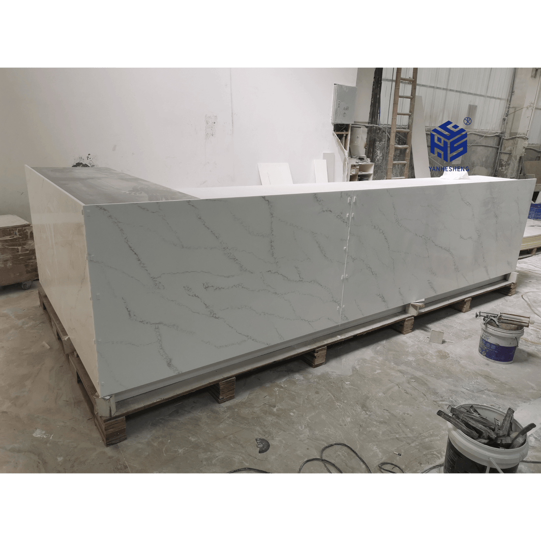 solid surface stone reception check-in-counter bar restaurant YHS