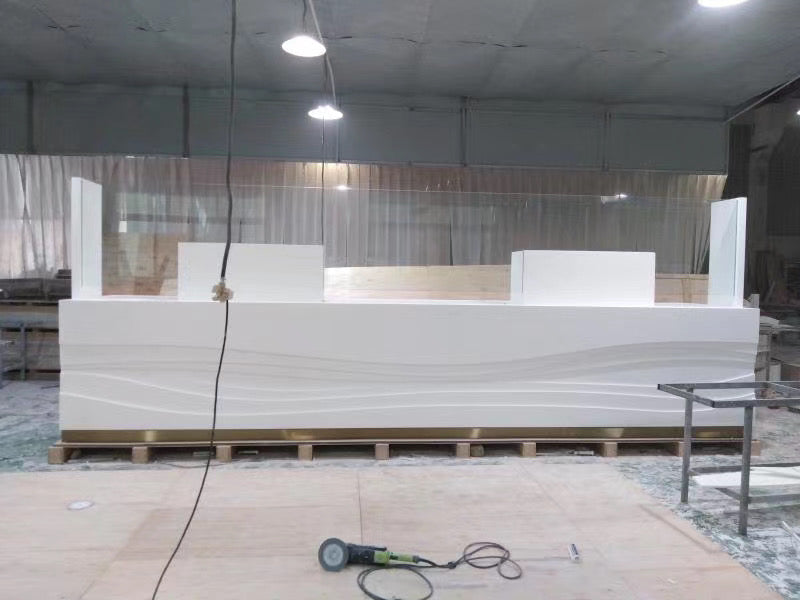White Rectangular Reception Desk Design Reference