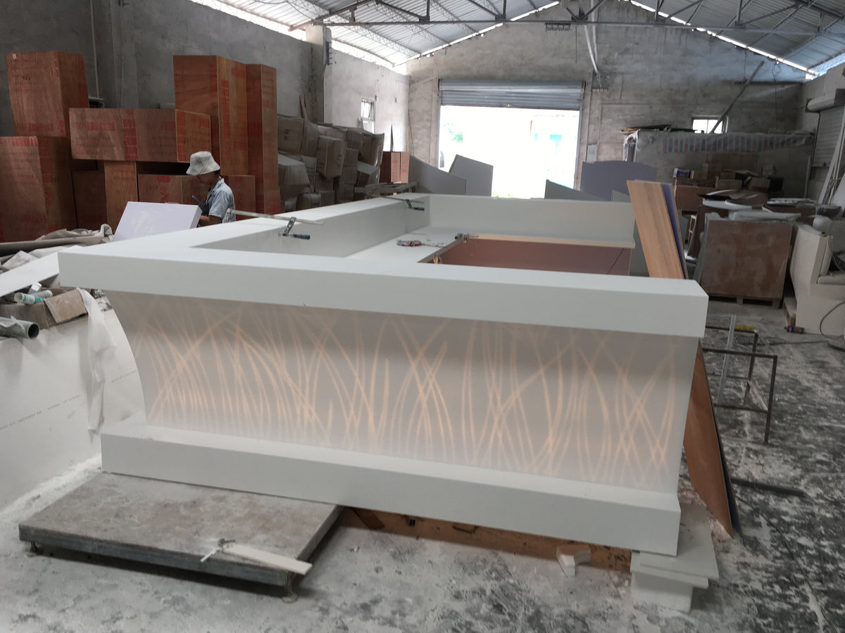 solid surface stone reception desk yhs 41