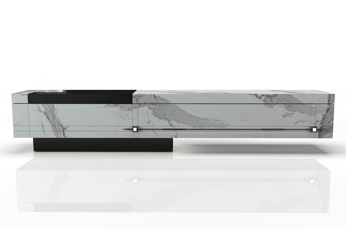 YHS Custom Reception Desk Black Creative Simple Light Luxury Style