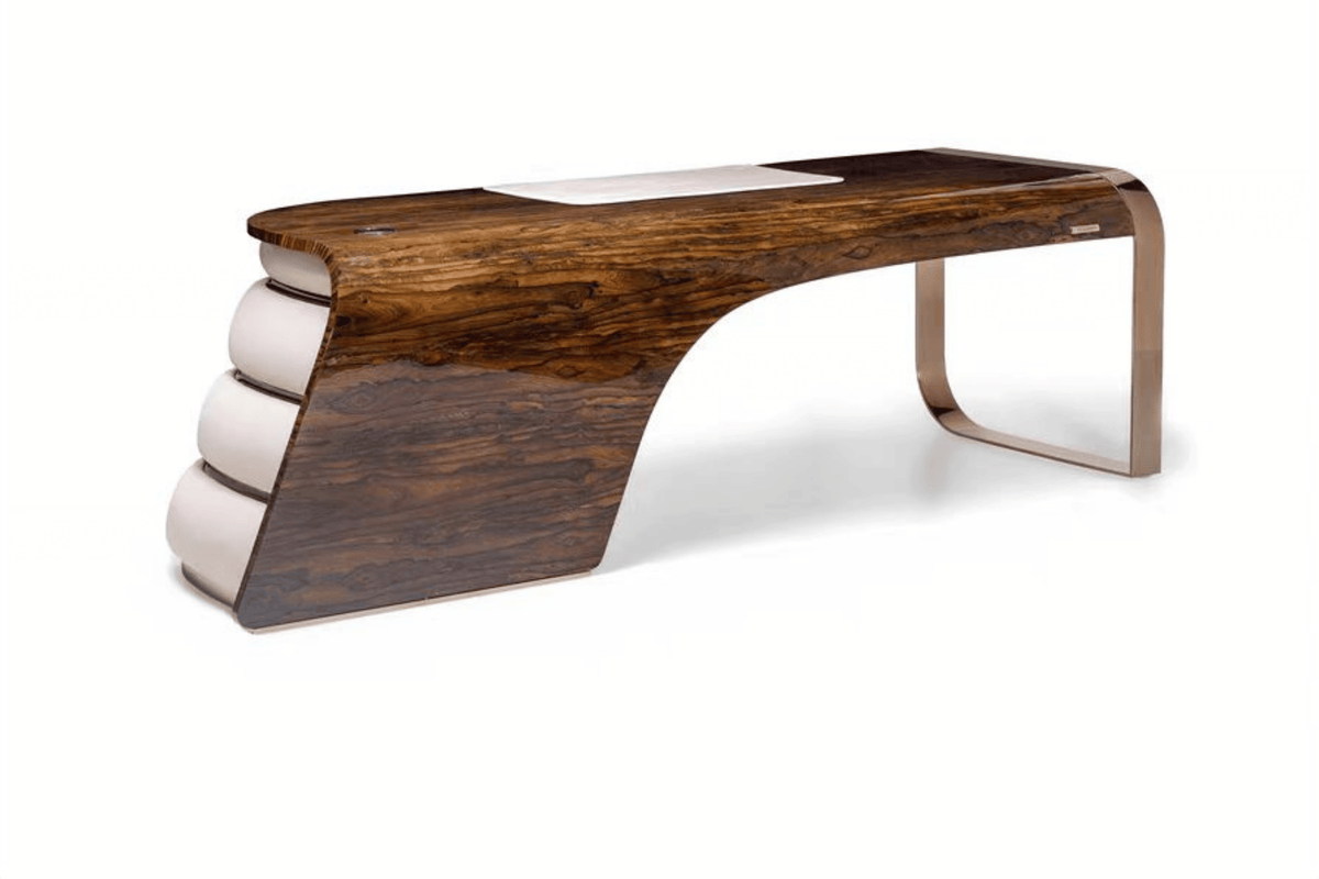 Italian Style Solid Surface Executive Desk for Luxury Offices in acrylic solid surface for custom B2B project furniture