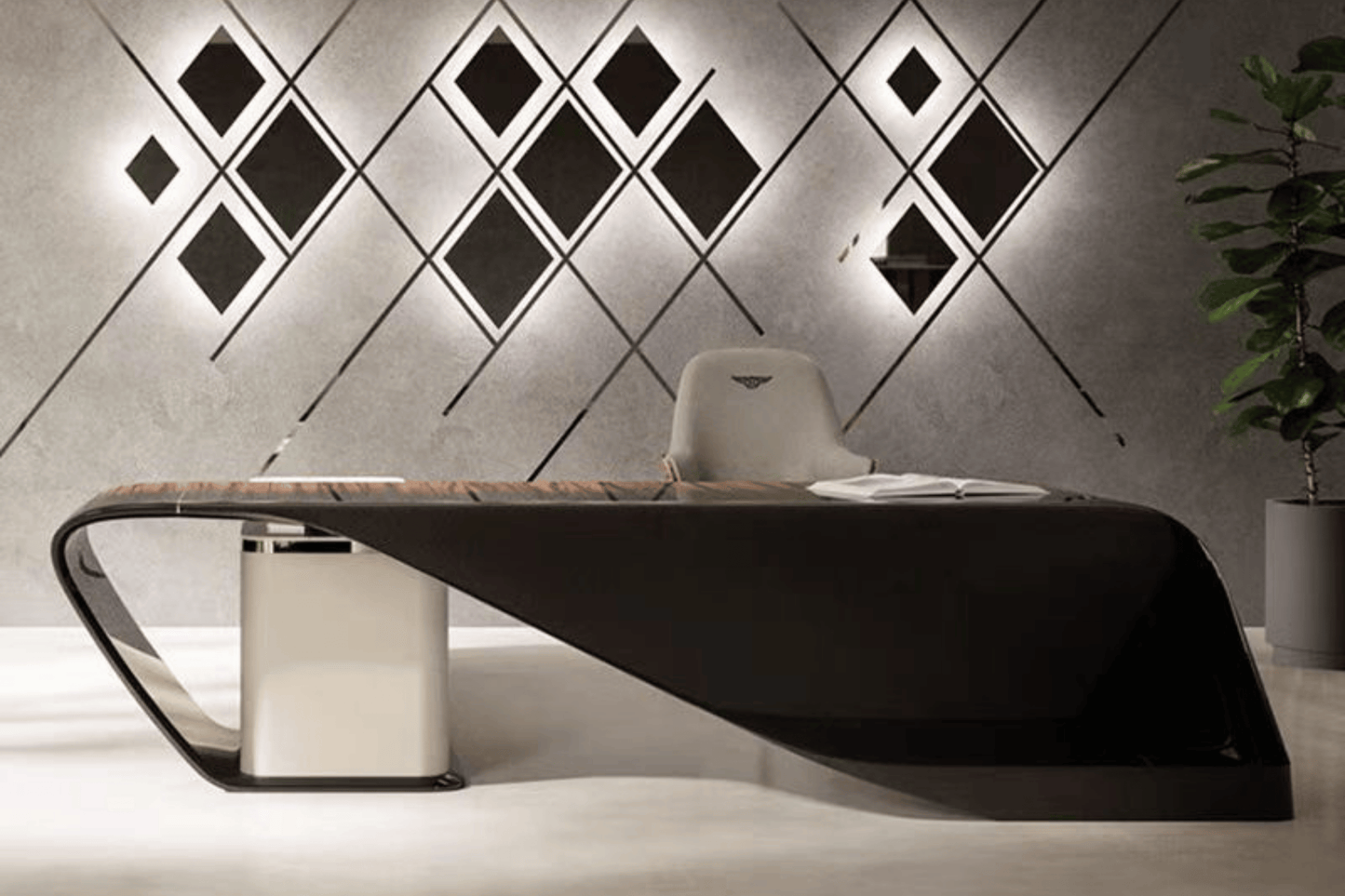 YHS Custom solid surface stone  Manager Desk Office Modern Light Luxury
