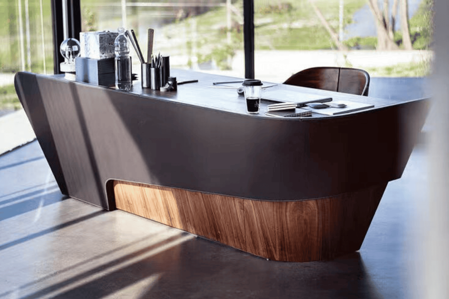 YHS Custom solid surface stone manager desk Light Luxury Simple Modern