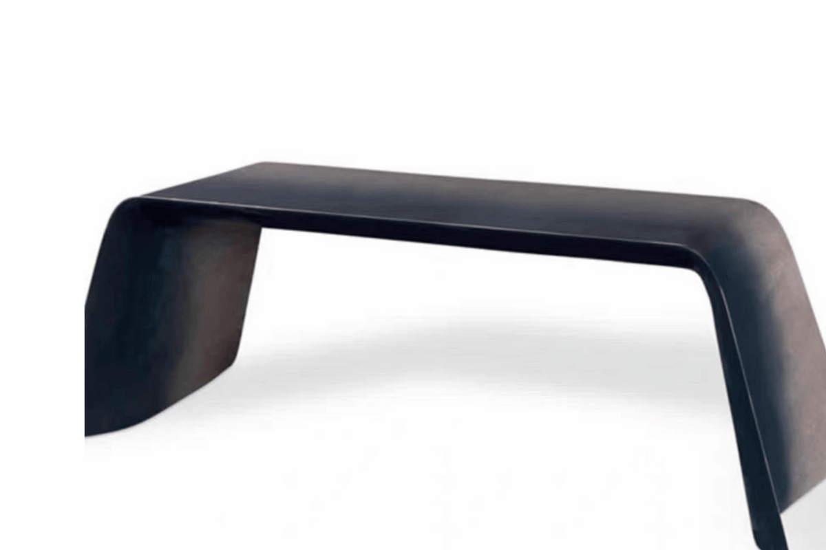 Black Solid Surface Executive Desk for Modern Manager Offices in acrylic solid surface for custom B2B project furniture