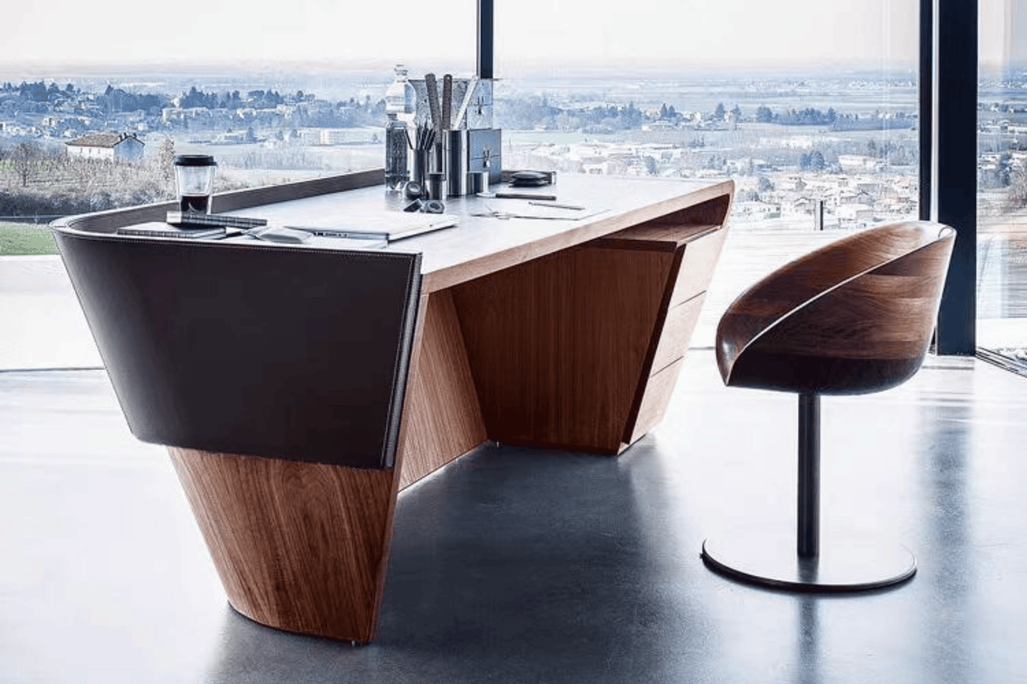 YHS Custom solid surface stone manager desk Light Luxury Simple Modern