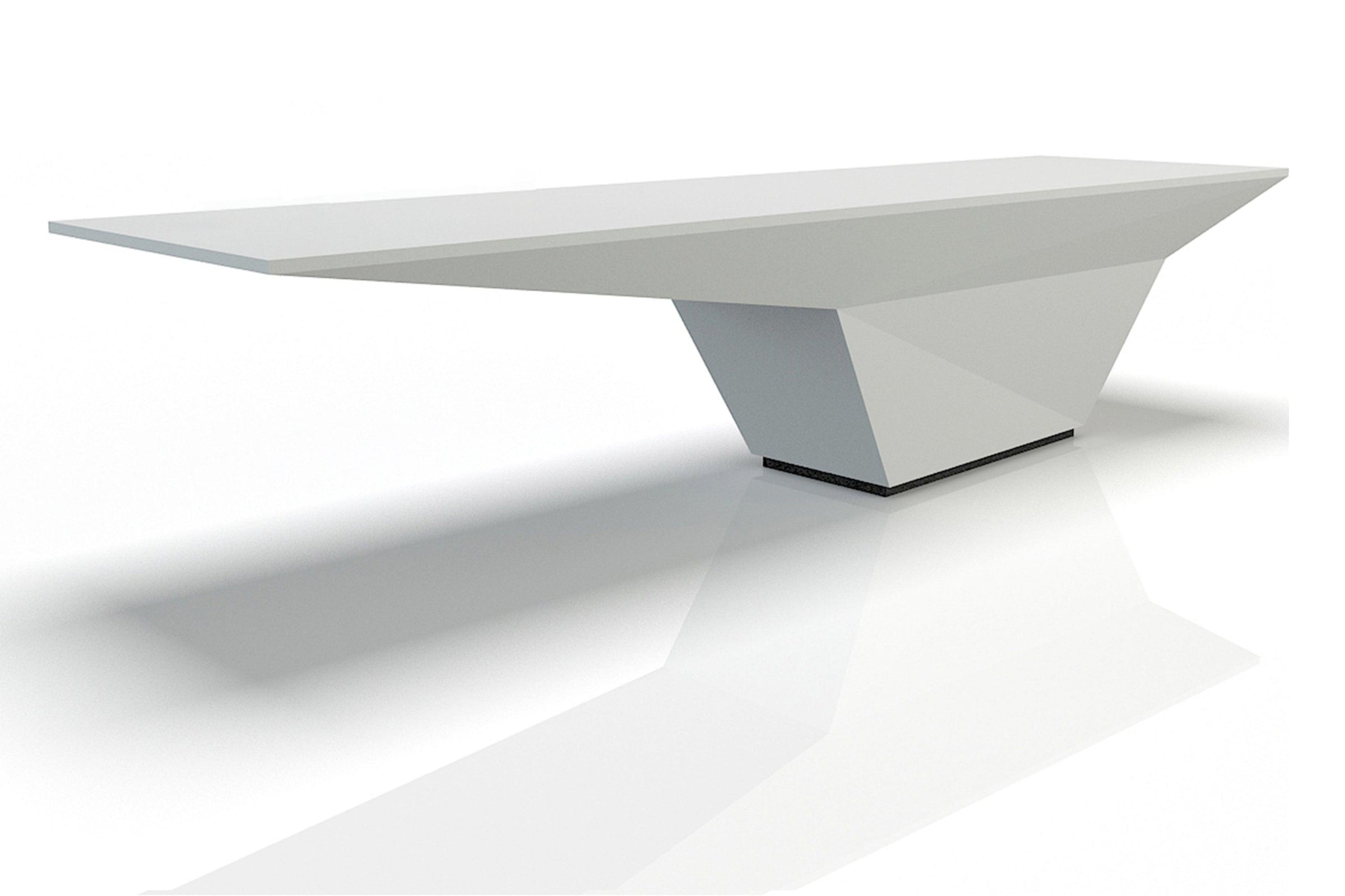White solid surface consultation counter for bank account-opening service