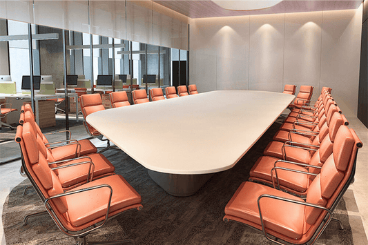 YHS Custom solid surface stone Conference Table White Minimalist Light  Modern