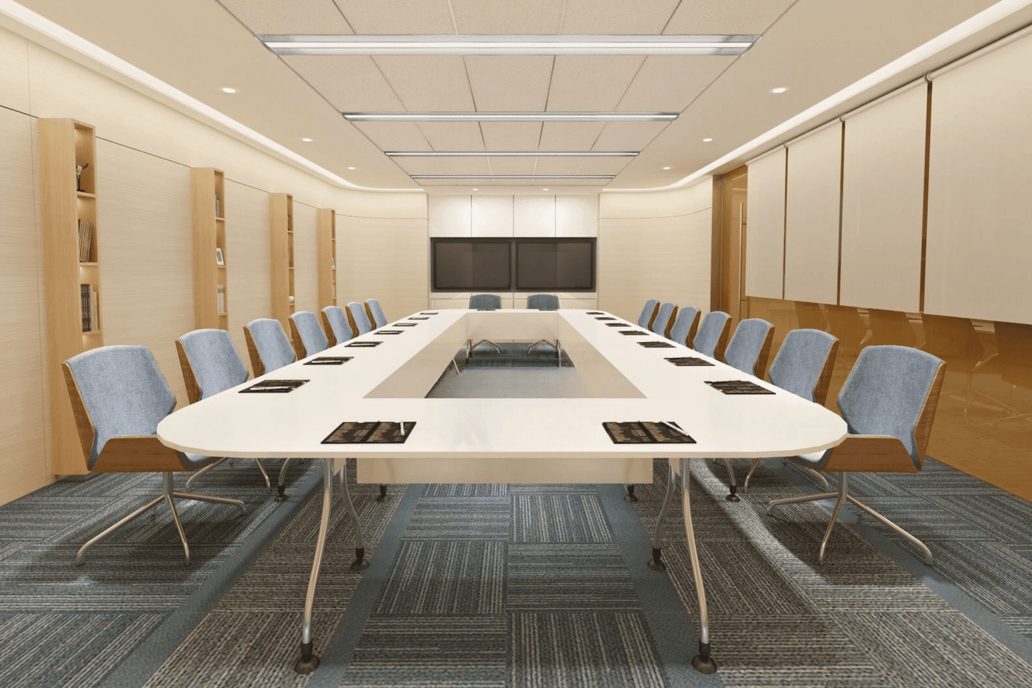 YHS  Conference Table Modern white square 22person use
