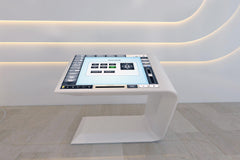 Custom Solid Surface Airport Check-In Counter in acrylic solid surface for custom B2B project furniture