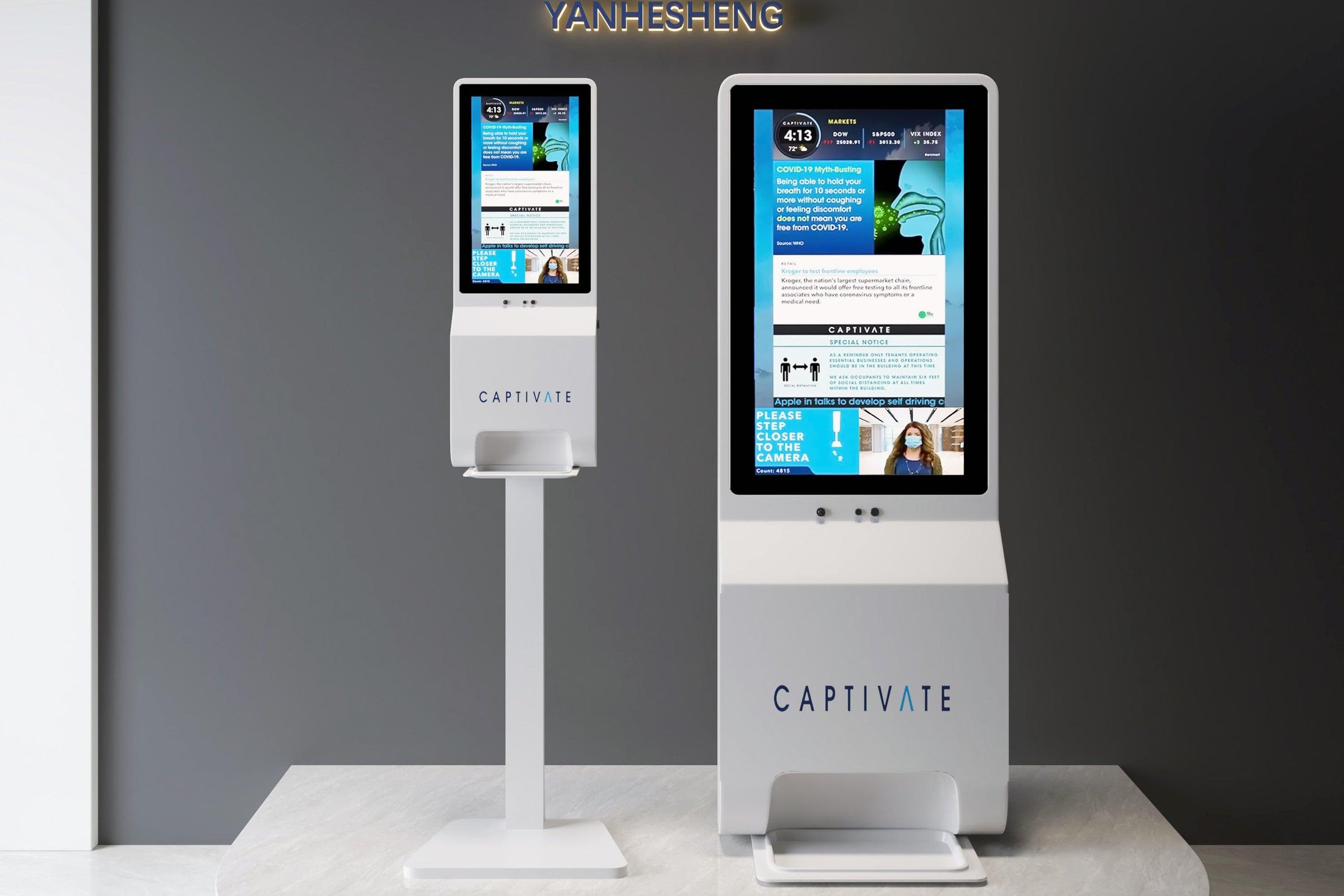 Custom Solid Surface Airport Self-Checkout Cabinet in acrylic solid surface for custom B2B project furniture
