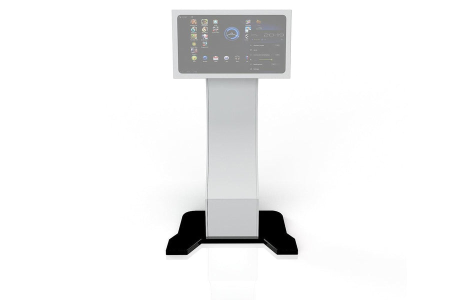 Curved White Solid Surface Airport Check-In Counter