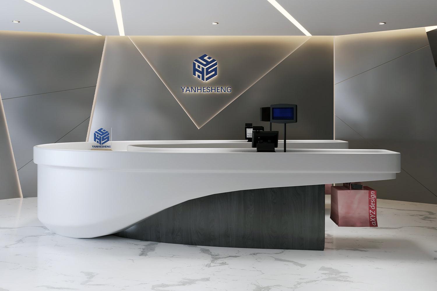 Solid Surface Cashier Counter for Mall and Supermarket Projects in acrylic solid surface for custom B2B project furniture