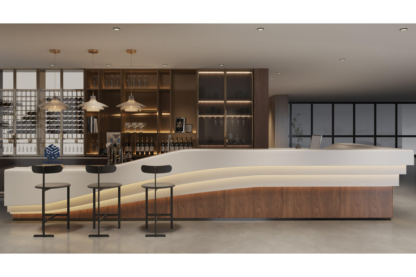 solid surface stone reception desk hospital reception counter white wood color