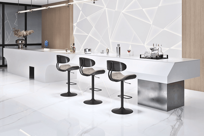 Grey Solid Surface Kitchen Island Counter for Luxury Interiors in acrylic solid surface for custom B2B project furniture