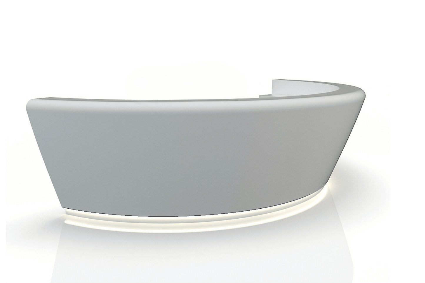 2 person reception desk white design round matt 200cm beauty salon reception front desk for sale