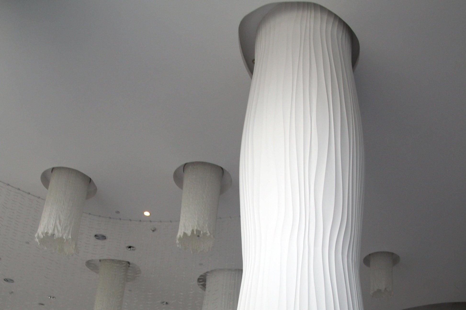 Cylinder luxury custom solid surface stone white design for hotel