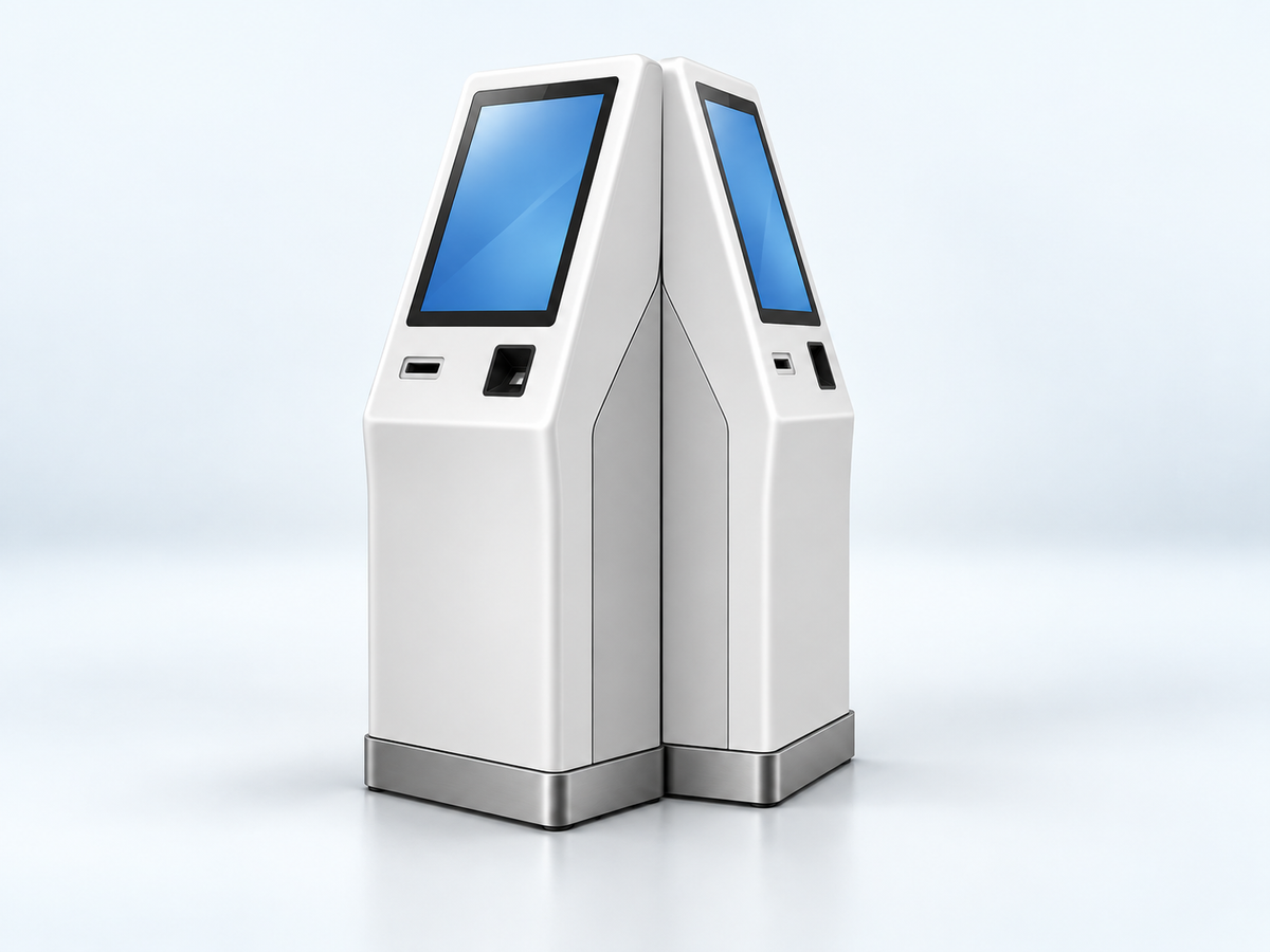 Concept of two kiosk housings arranged back to back