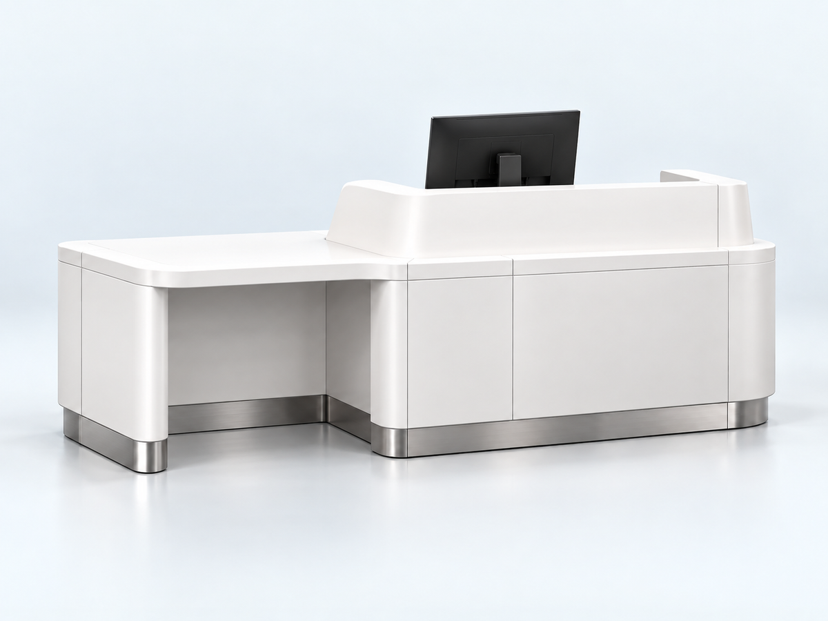 Concept of a service counter with an integrated lowered section